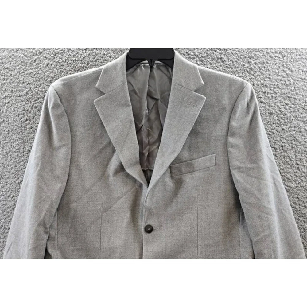 Michael Kors Classic Fit Herringbone Woven Sport Coat Men's 40S Light Grey L/S